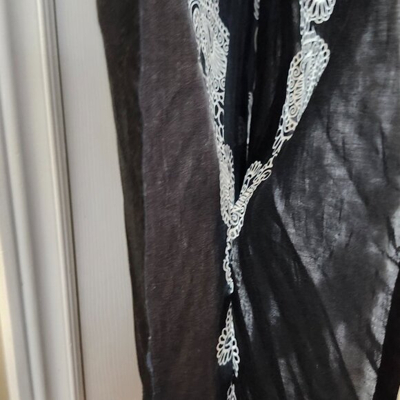 La Vie en Rose Aqua Women's Tunic Swimsuit Cover-up ~ Black and White ~ Size L ~ - Picture 5 of 7